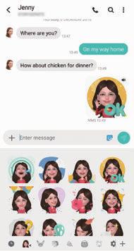 Εφαρμογές και ιδιότητες Αποστολή αυτοκόλλητων My Emoji Μπορείτε να στείλετε αυτοκόλλητα My Emoji που σας μοιάζουν