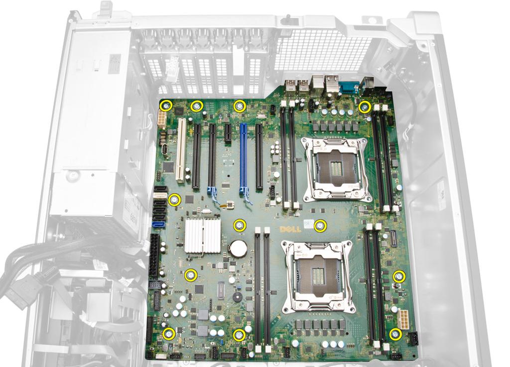 συγκράτησης καρτών PCIe μονάδα (μονάδες) μνήμης επεξεργαστής 3 Αποσυνδέστε όλα τα καλώδια από τους συνδέσμους τους στην πλακέτα συστήματος.