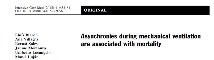 Asynchronies during mechanical ventilation