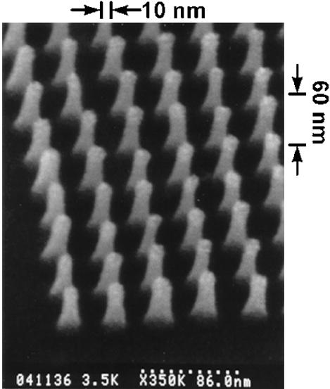 Λιθογραφία Νανοαποτυπώματος SEM micrograph of a top view of 60 nm deep