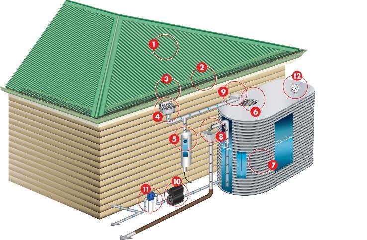 βροχής / Βαρέλια βροχής (Rain barrels) Πράσινες στέγες