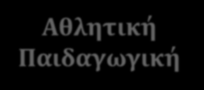 Αθλητισμός Παιδαγωγική Αθλητική Παιδαγωγική Αθλούμενος Άνθρωπος Αγωγή του Ανθρώπου Αγωγή του