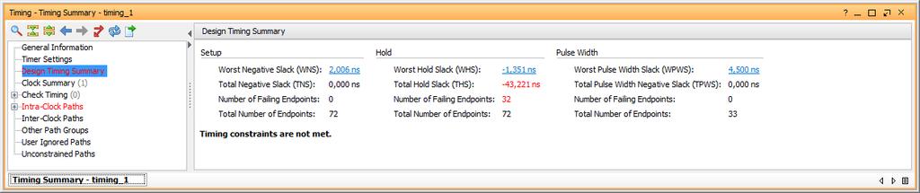 Εάν θέλετε να χρησιμοποιήσετε το Timing Summary report για timing signoff, τότε θα πρέπει να εκτελεστεί μετά το routing. Εικόνα 27.