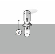 5. Τοποθετήστε το σύστημα σε μια επίπεδη επιφάνεια έτσι ώστε το φιαλίδιο της κόνεως να βρίσκεται από κάτω.