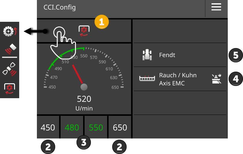 Ρυθμίσεις μηχανήματος 6.6 Tacho Ρυθμίστε στην εφαρμογή CCI.