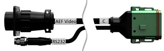 σειριακή διεπαφή Ονομασία: Καλώδιο C1 Μήκος: 35 cm «AEF Video»: Συνδετήρας, 7 πόλων «C»: Σύνδεση Συνδετήρας, 12 πόλων Βύσμα σύνδεσης C στην τερματική