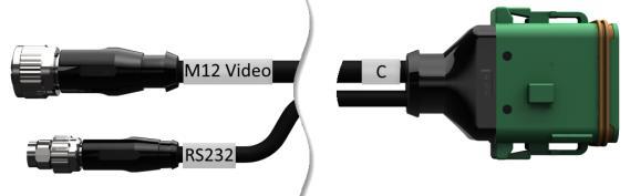 Ονομασία: Καλώδιο C2 Μήκος: 30 cm «Βίντεο»: Συνδετήρας Μ12, 8 πόλων «C»: Σύνδεση Συνδετήρας, 12 πόλων Βύσμα σύνδεσης C στην τερματική