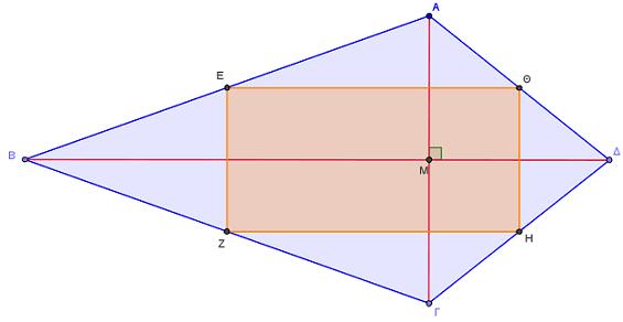 Αφού B και B ˆ ˆ τότε Zˆ ˆ 1 H (3) (ως παραπληρώματα ίσων γωνιών-εντός και επί τα αυτά μέρη γωνίες). Από (1),(),(3) και το κριτήριο ( ), τα τρίγωνα γ) Συνεπώς ZKH. Άρα ZK ZK KH K H.