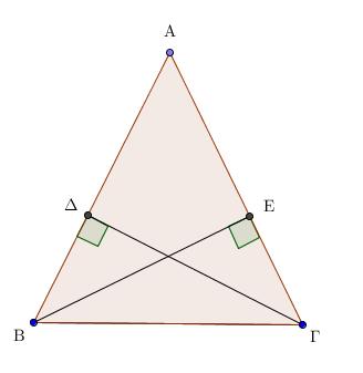 ΘΕΜΑ 3695 Έστω ΑΒΓ τρίγωνο και τα ύψη του BE και που αντιστοιχούν στις πλευρές A και ABαντίστοιχα.