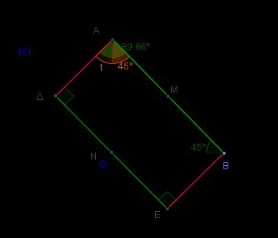 β) Από την ισότητα των τριγώνων προκύπτει ότι: OBE και OE A. Με πρόσθεση κατά μέλη έχουμε A BE E γ) Από την υπόθεση η είναι διάμεσος του τραπεζίου AEB, οπότε: A BE E MN.