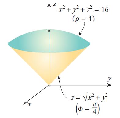 ππ/ π π/ V = dv = ρ sinϕdρdϕdθ = dθ sinϕdϕ ρ dρ = π / ρ 8 = π[ cosϕ].