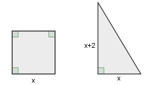 5. Το ορκογϊνιο τρίγωνο και το τετράγωνο του διπλανοφ ςχιματοσ ζχουν το ίδιο εμβαδόν. Να υπολογίςετε το χ. 6. Αν και και ιςχφει ότι να βρείτε τθ τιμι του χ με. 7.