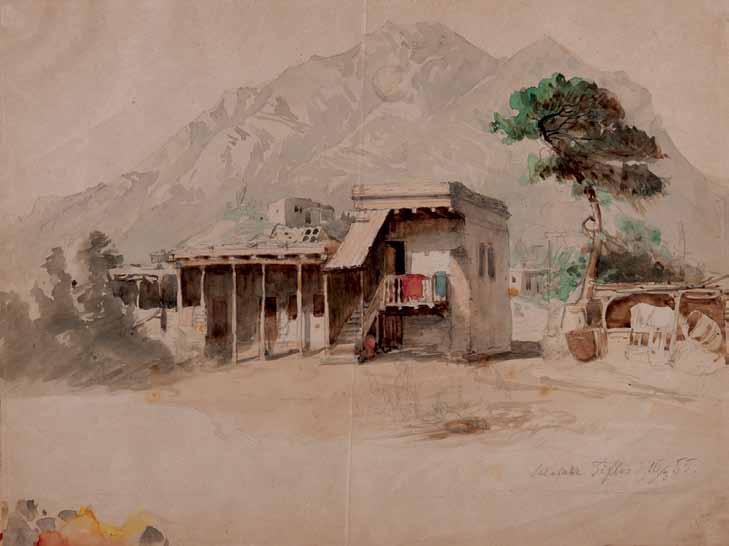 elene frankeni. Zveli Tbilisi, sololakis kutxe. 1855. muyao, fanqari, akvareli. zoma: 30X40 sm. saqartvelos erovnuli muzeumi.