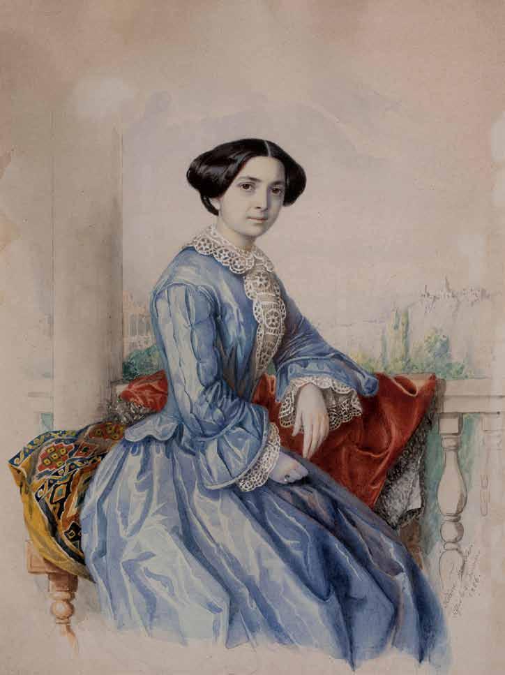 elene frankeni. gaiane meliqisvilis portreti. 1854, qaraldi, pasteli. zoma: 49,5X50 sm.