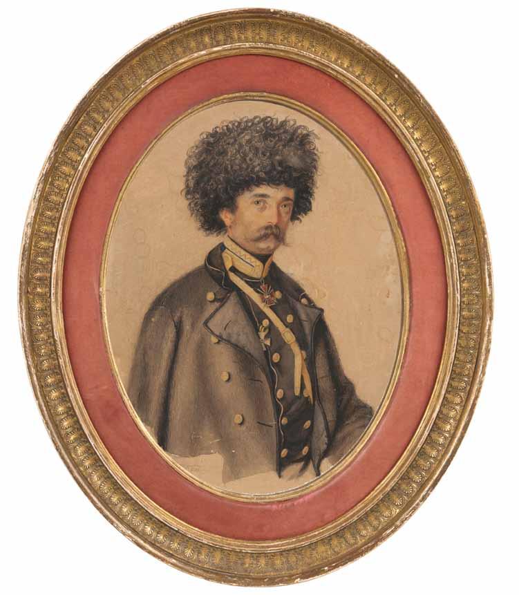 elene frankeni. ioseb Tarxan-mouravis portreti. 1856, qaraldi, akvareli. zoma: 28X22 sm. saqartvelos erovnuli muzeumi.