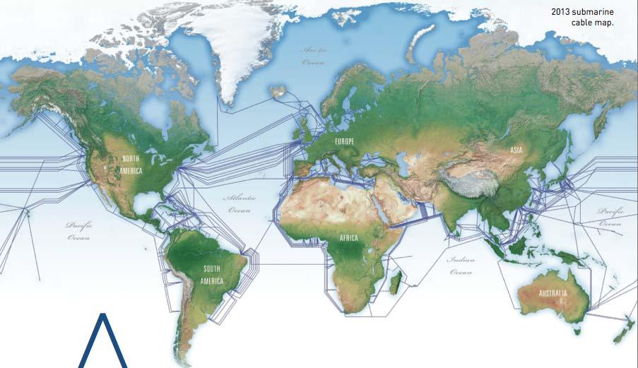 Part of core Network Submarine Optical Cables The longest submarine cable is the Southeast Asia Middle