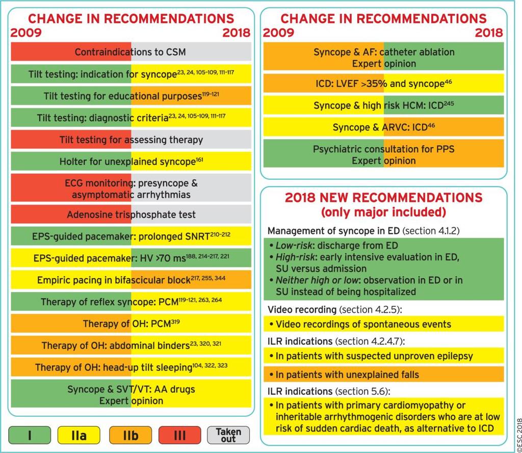 What is new in the 2018 syncope Guidelines?