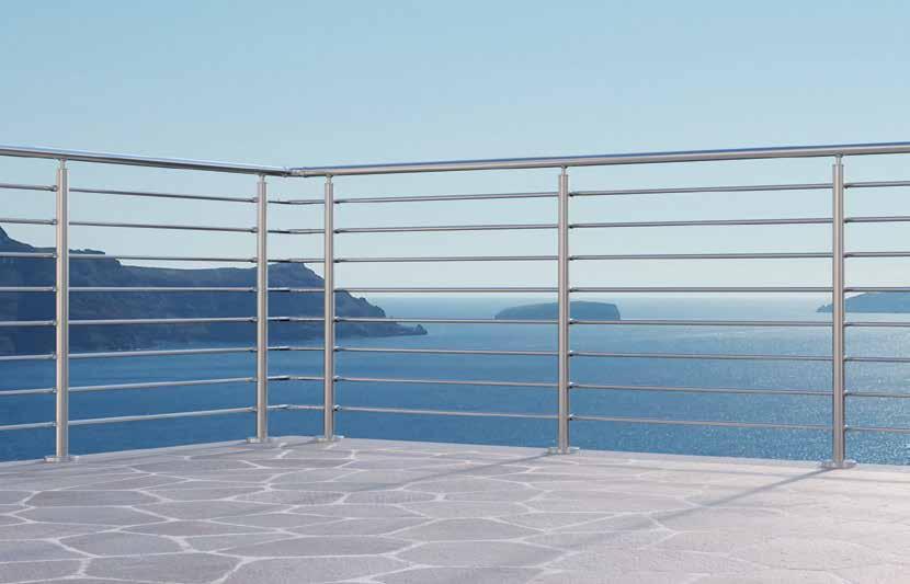 Στήριγμα κουπαστής Ø40 με κολώνα Ø42 mm
