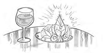 Η τιάρα της Μαρίας Μπάλλας ΗΠΙΕ ΜΕ ΧΆΡΗ μια γουλιά από το λευκό κρασί της και ακούμπησε το κολονάτο ποτήρι στο μαρμάρινο τραπεζάκι.