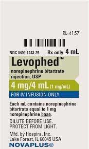 νοραδρεναλίνη (αρχικά 2-10 μg/kg/λεπτό) LEVOPHED 2MG/ML Η νορεπινεφρίνη (norepinephrine) είναι ένας ισχυρός περιφερικός αγγειοσυσταλτικός παράγοντας ο οποίος επιδρά τόσο σε αρτηριακά και φλεβικά