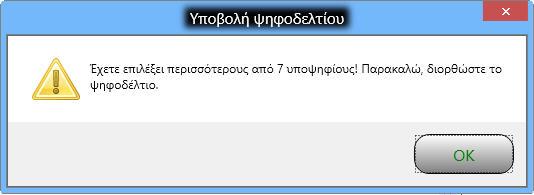 υποβάλλει κανονικά το ψηφοδέλτιο. Στην περίπτωση αυτή προσμετράται ως λευκό.