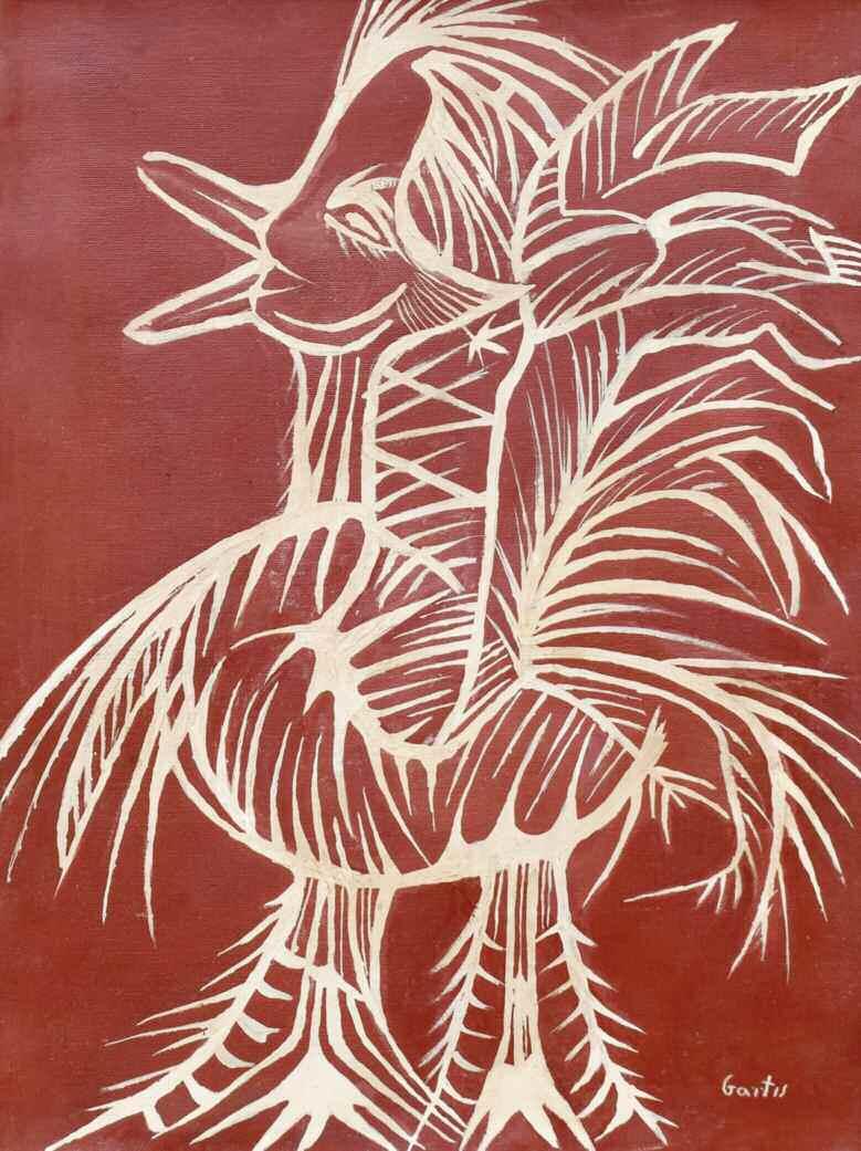 51. ΓΑΪΤΗΣ Γιάννης (1923-1984) Πουλί π1960 Λάδι σε καμβά 70 56 εκ υπγρμ κ.δ GAITIS Yannis (1923-1984) Oiseau c1960 Signed oil on canvas 70 56 cm 2.500-3.