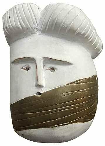 10 εκ υπγρμ πίσω 200-300 PATRIKALAKIS Faedon (1935-2017) Golden gag Signed verso ceramic sculpture H.15 cm X W.