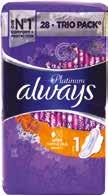 Σερβιέτες Always Ultra Night 14τεμ AlwaysUltra Night sanitary pads 14pcs 2,88 1,44