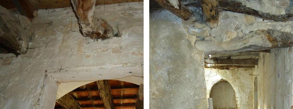 Στη βόρεια όψη παρατηρείται διαχωρισμός του λίθου στο τόξο της καμάρας (Εικόνα 19) ενώ στην νότια όψη