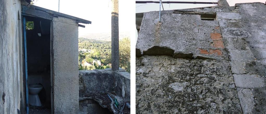 (Εικόνα 23) Εικόνα 23: Ανατολική όψη Στον όροφο παρατηρείται καθ ύψος προσθήκη ενός λουτρού, κατασκευασμένο από οπτοπλινθοδομή. Το λουτρό, φαίνεται να είναι ασύνδετο σε σχέση με το υπόλοιπο κτίριο.