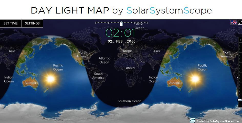 (Day-Night Map) που απεικονίζει τις «φωτεινές» και