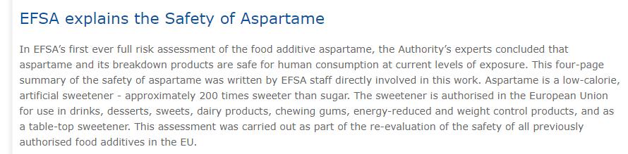 Ασπαρτάμη (Aspartame) Συνήθεις γλυκαντικές ουσίες 20 Παρέχει θερμίδες, αλλά επειδή είναι περίπου 200 φορές πιο γλυκιά από την επιτραπέζια ζάχαρη, οι καταναλωτές χρησιμοποιούν πολύ λιγότερη ποσότητα