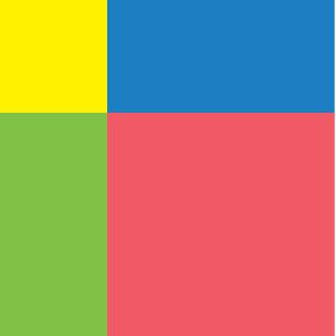 5ο Πρόβλημα Η Δανάη έχει στο δωμάτιό της ένα χαλί σχήματος τετραγώνου, όπως φαίνεται στη διπλανή εικόνα. Το κόκκινο και το κίτρινο μέρος του χαλιού έχουν τετράγωνο σχήμα.
