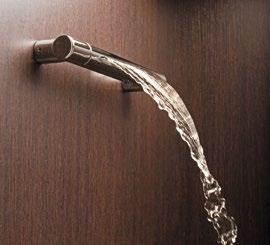 Hydro-massage column with thermostatic faucet, detachable hand shower and waterfall function.