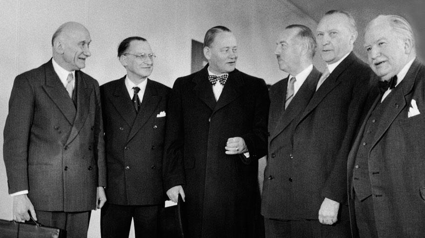 Ιδρυτές Συμβουλίου της Ευρώπης Οι άνθρωποι που ξεκίνησαν τη διαδικασία του ευρωπαϊκού οικοδομήματος μέσα από την ίδρυση του Συμβουλίου της Ευρώπης το 1949 και τη δημιουργία της Ευρωπαϊκής Κοινότητας