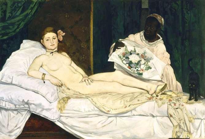 ΕΡΓΟ 16: Εντουάρντ Μανέ «Ολυμπία», 1863. Λάδι σε καμβά, 130Χ190 εκ. Μουσείο Ορσέ, Παρίσι. Κίνημα: Ρεαλισμός ΘΕΜΑΤΙΚΑ - Περιγραφή του έργου: το έργο παρουσιάζει μια ξαπλωμένη νεαρή γυμνή γυναίκα.