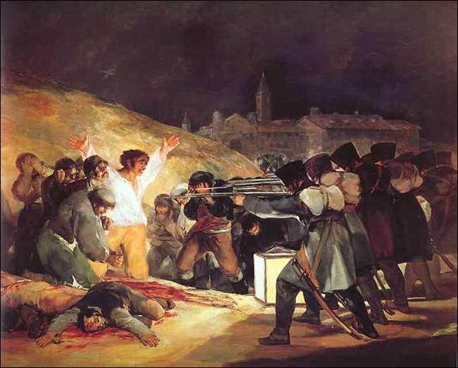 ΕΡΓΟ 2: Γκόγια «Οι εκτελέσεις της 3ης Μαΐου», 1814. Λάδι σε καμβά, 260Χ345 εκ. Μουσείο Πράντο, Μαδρίτη.
