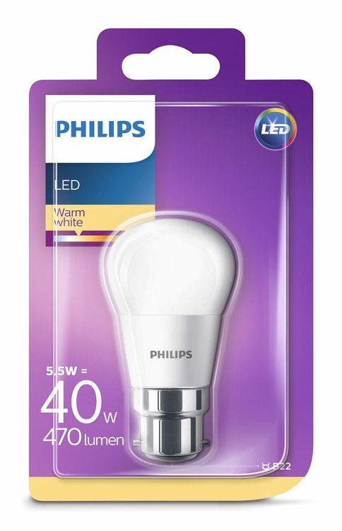 PHILIPS LED Κερί B22 Ζεστό λευκό Χωρίς ρύθμιση έντασης Θερμό λευκό φως, χωρίς συμβιβασμούς στην ποιότητα του φωτισμού Οι