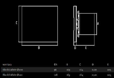 Εξαερισμός Ventilation Σειρά BLACK&WHITE - σειρά : BLACK & WHITE - τοποθέτηση : σε τοίχο / οροφή - υλικό κατασκευής : ABS - Χρώμα : λευκό /