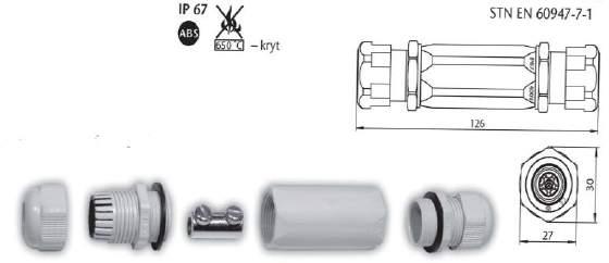 16 ΙΡ 67 / μέγιστη ισχύς 20Α SP2,5 14-10,10 ΜΟΥΦΑ (ΣΥΝΔΕΤΗΡΑΣ) ΣΤΕΓΑΝΗ ΓΙΑ ΠΟΛΥΚΛΩΝΟ ΚΑΛΩΔΙΟ ΜΕΧΡΙ 6mm 2 ΙΡ 67 CABLE CONNECTOR FOR CABLE TILL 6 mm 2 Για καλώδια διατομής