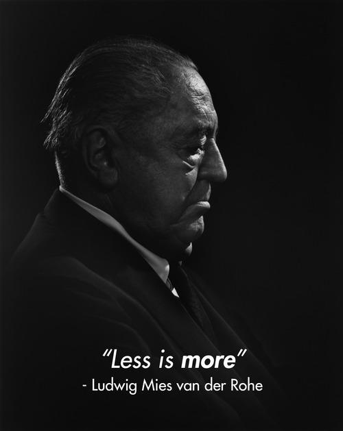 Less is more (Αρχιτεκτονική), φράση που υιοθετήθηκε το 1947 από τον αρχιτέκτονα Ludwig Mies