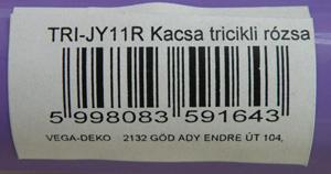 Όνοµα: Kacsa tricikli rózsa TRI-JY11-R 5998083591643 Περιγραφή: Τρίκυκλο σε ροζ και