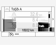 Ο χιλιομετρητής ταξιδίου μετρά αποστάσεις έως 9999 km και στη συνέχεια αρχίζει ξανά από το 0. Μπορείτε να επιλέξετε δύο σελίδες χιλιομετρητή ταξιδίου για διαφορετικές διαδρομές.