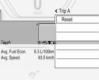 Μπορείτε να μηδενίσετε κάθε χιλιομετρητή ταξιδίου ξεχωριστά όταν ο διακόπτης ανάφλεξης είναι ανοικτός: επιλέξτε την αντίστοιχη σελίδα, πατήστε >.