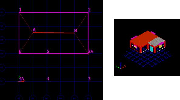 4.19.9.3.3. Δημιουργία σύνθετης οροφής/στέγης Το πρόγραμμα σας επιτρέπει να ορίσετε σύνθετες οριζόντιες επιφάνειες όπως φαίνεται στο 3D μοντέλο παρακάτω.