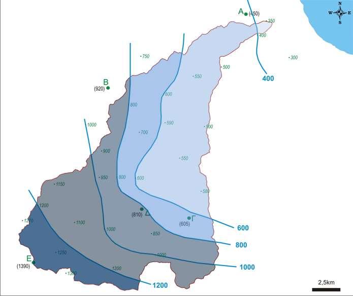 ΚΑΤΑΚΡΗΜΝΙΣΕΙΣ Βροχόπτωση στην λεκάνη = 0.31*500 + 0.