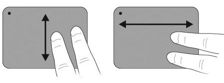 ΣΗΜΕΙΩΣΗ Εάν χρησιμοποιείτε το TouchPad για να μετακινήσετε το δείκτη, πρέπει να ανασηκώσετε το δάχτυλό σας από το TouchPad πριν το μετακινήσετε στη ζώνη κύλισης.