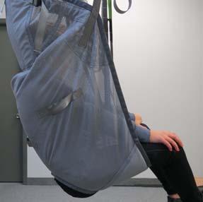 You need to unfold the sling straps before attaching them to the support hooks of the patient lift.