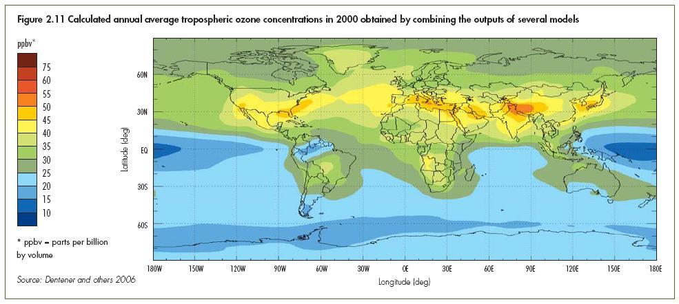 Όζον Την τελευταία δεκαετία καταγράφεται μια τάση αύξησης