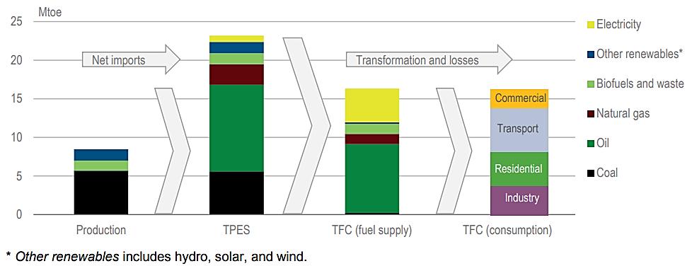 Συνολική Εικόνα Παραγωγής Ενέργειας, Συνολικής Παροχής Πρωτογενούς Ενέργειας (TPES) και Τελικής Κατανάλωσης Καυσίμων (TFC) στην